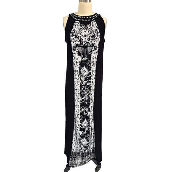 Style & Co long black and white column maxi dress M - Picture 1 of 4